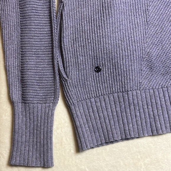 Lululemon Cozy Calling Ribbed Turtleneck sz XS Pockets Heathered Mauve - Picture 11 of 13